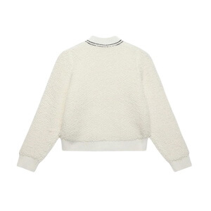Mint Velvet Cream Boucle Bomber Jacket